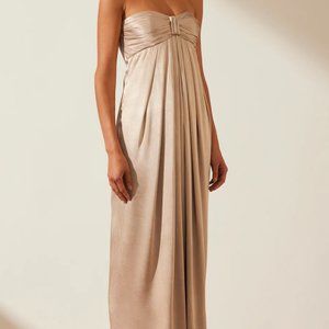 Shona Joy LA LUNE STRAPLESS KNOT MAXI DRESS - GOLD